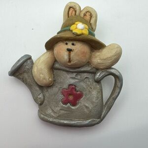 Cute Bunny Watering Can Figurine